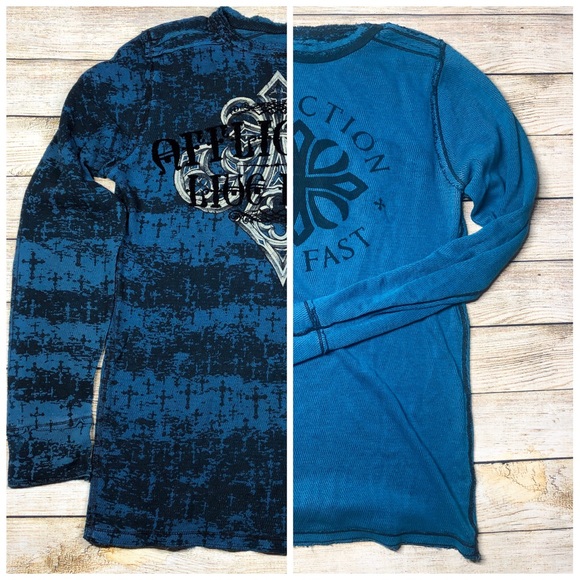 Affliction Other - Affliction Reversible Blue Long Sleeve Shirt Large